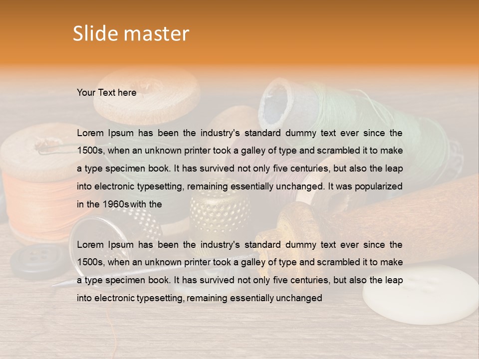 Thimble Sewing Thread PowerPoint Template