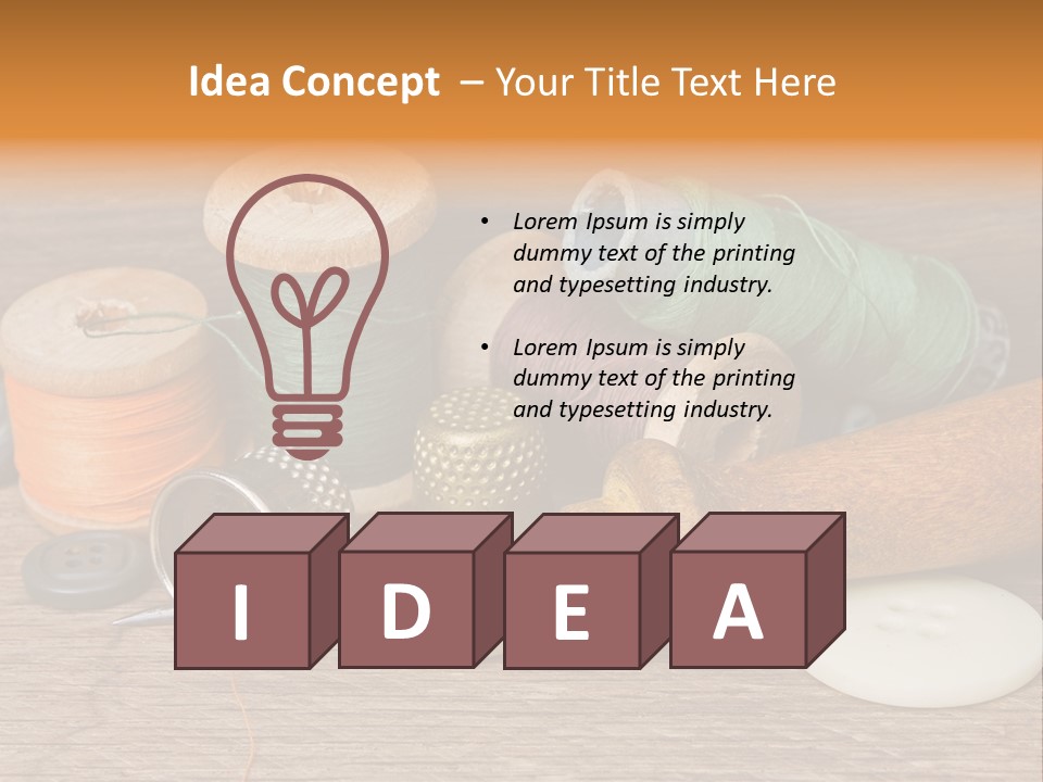 Thimble Sewing Thread PowerPoint Template