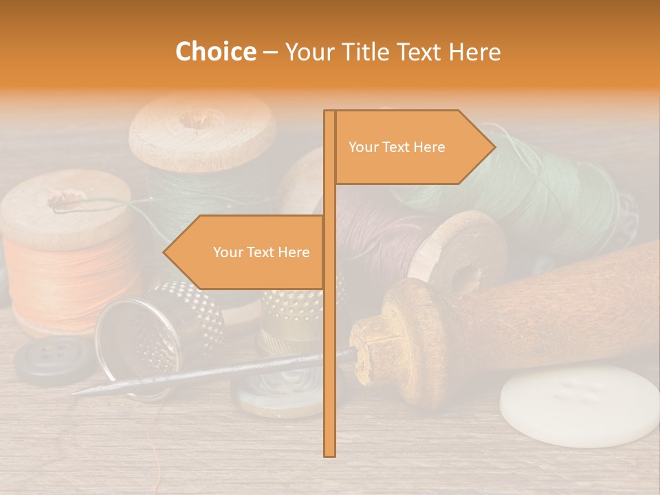 Thimble Sewing Thread PowerPoint Template