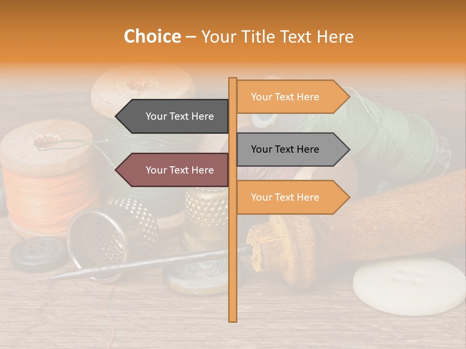 Thimble Sewing Thread PowerPoint Template