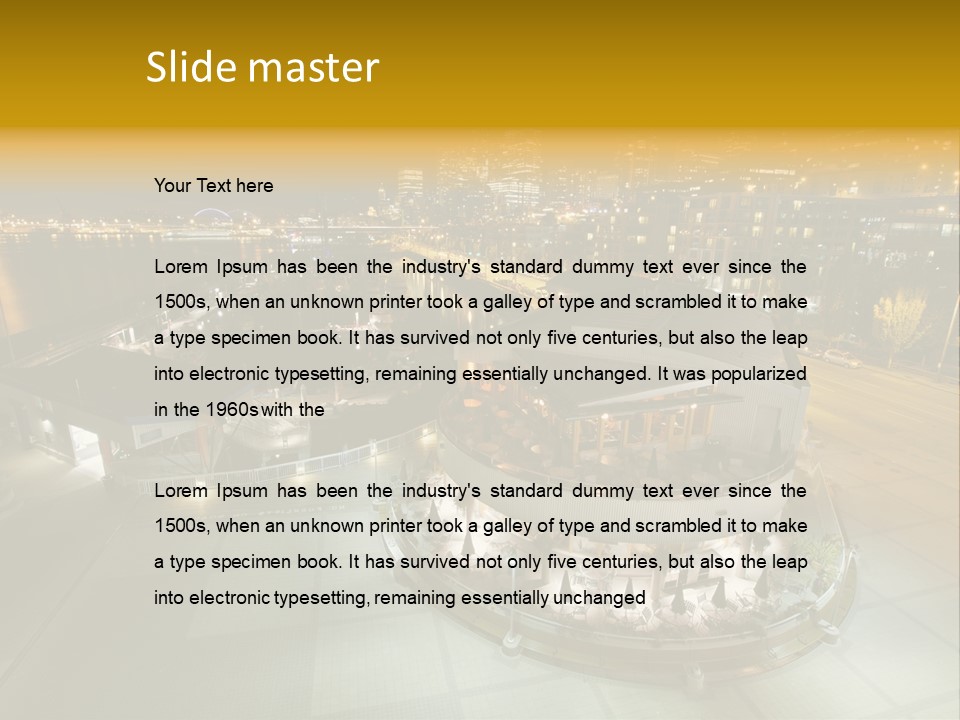 Cityscape Waterfront Yacht PowerPoint Template