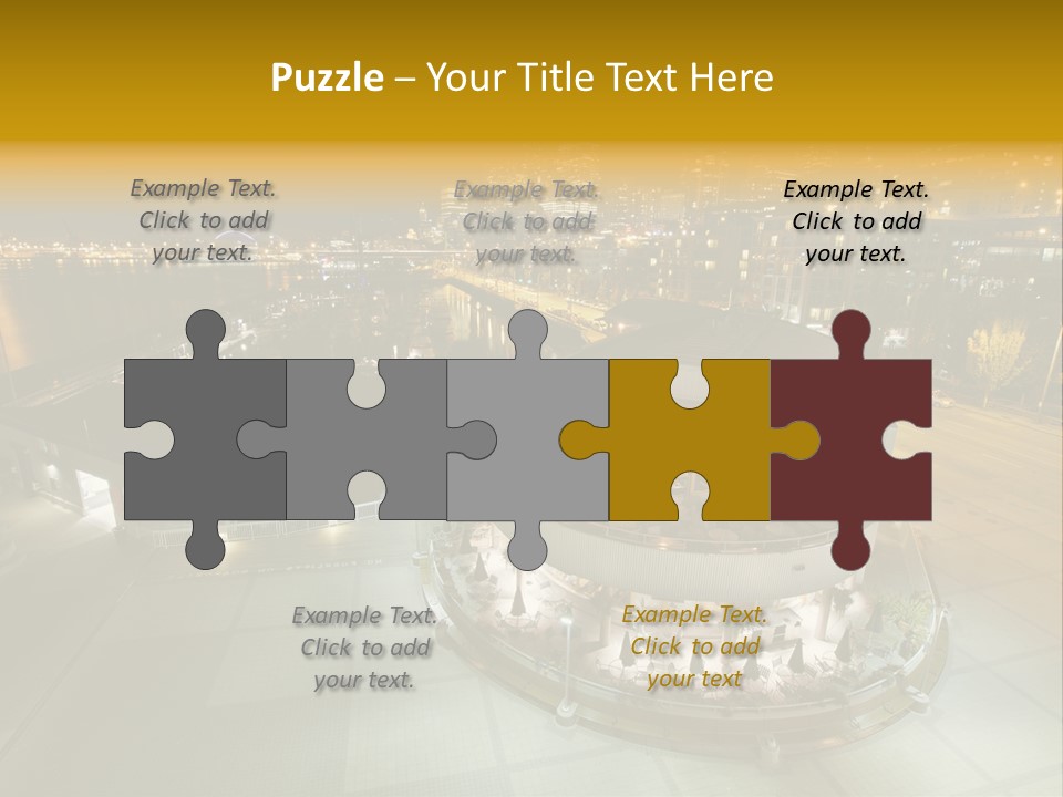 Cityscape Waterfront Yacht PowerPoint Template