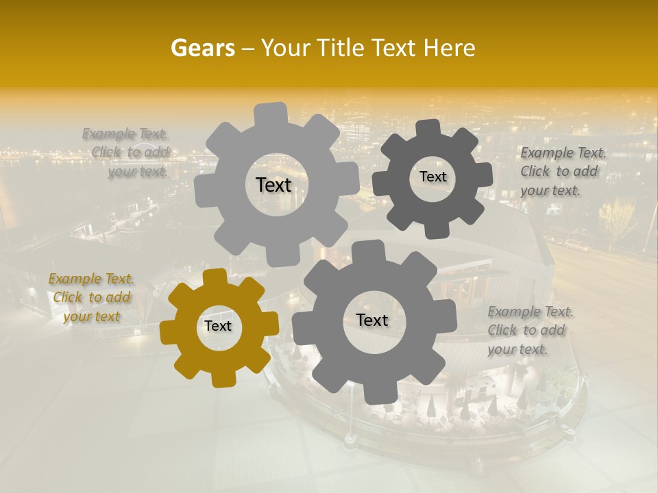 Cityscape Waterfront Yacht PowerPoint Template