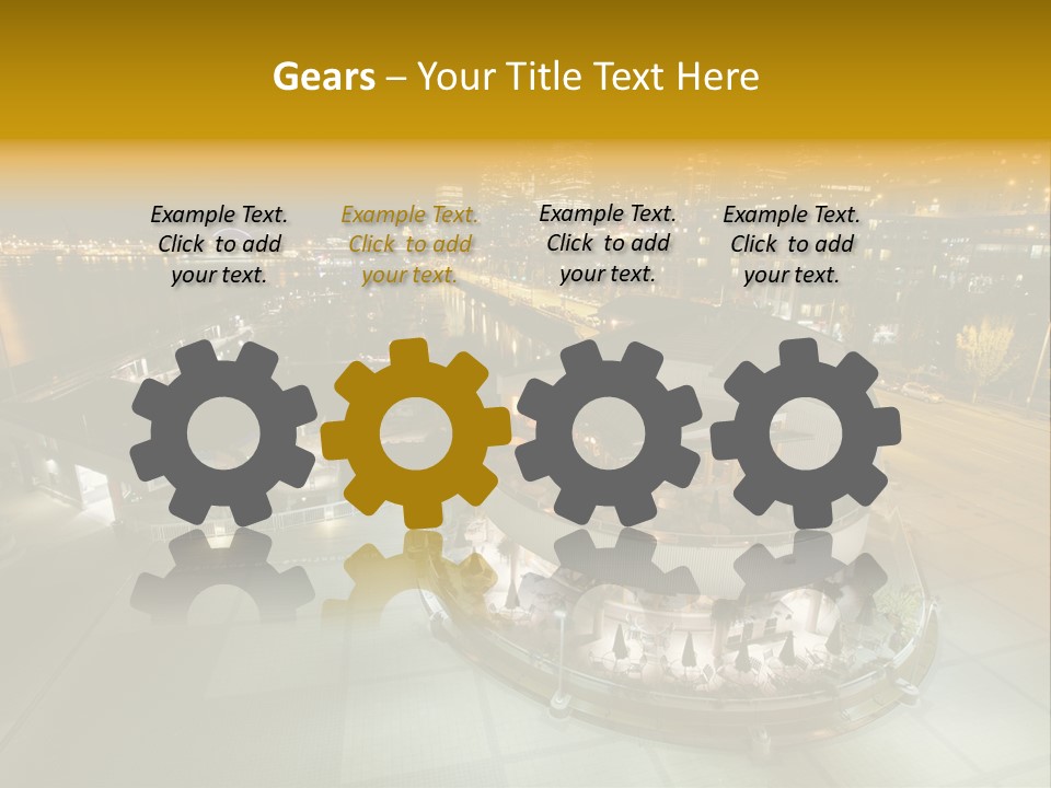 Cityscape Waterfront Yacht PowerPoint Template