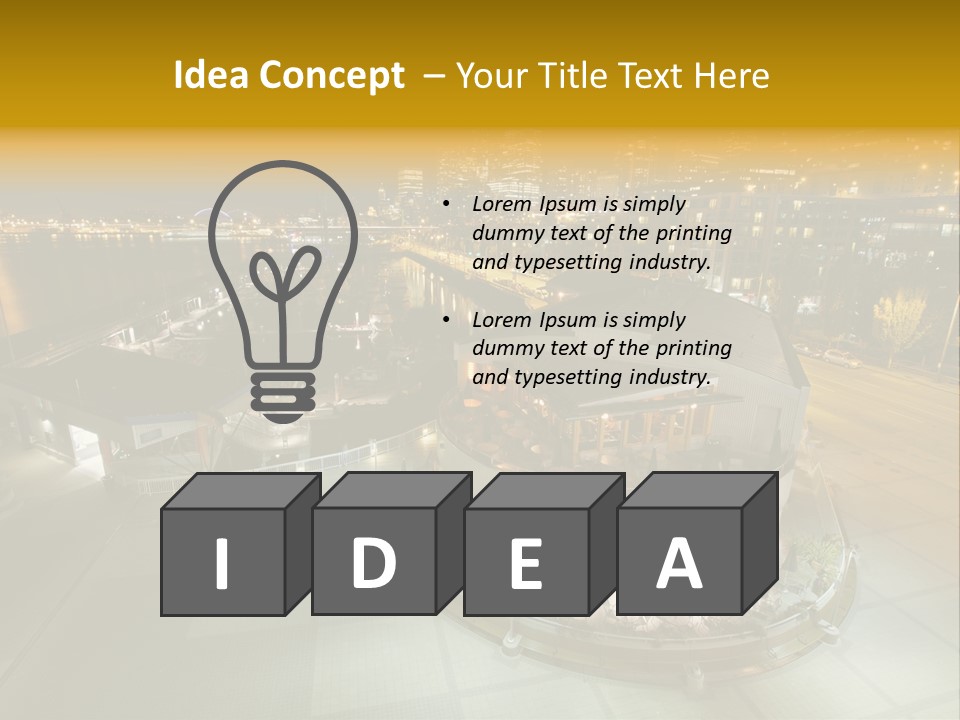 Cityscape Waterfront Yacht PowerPoint Template