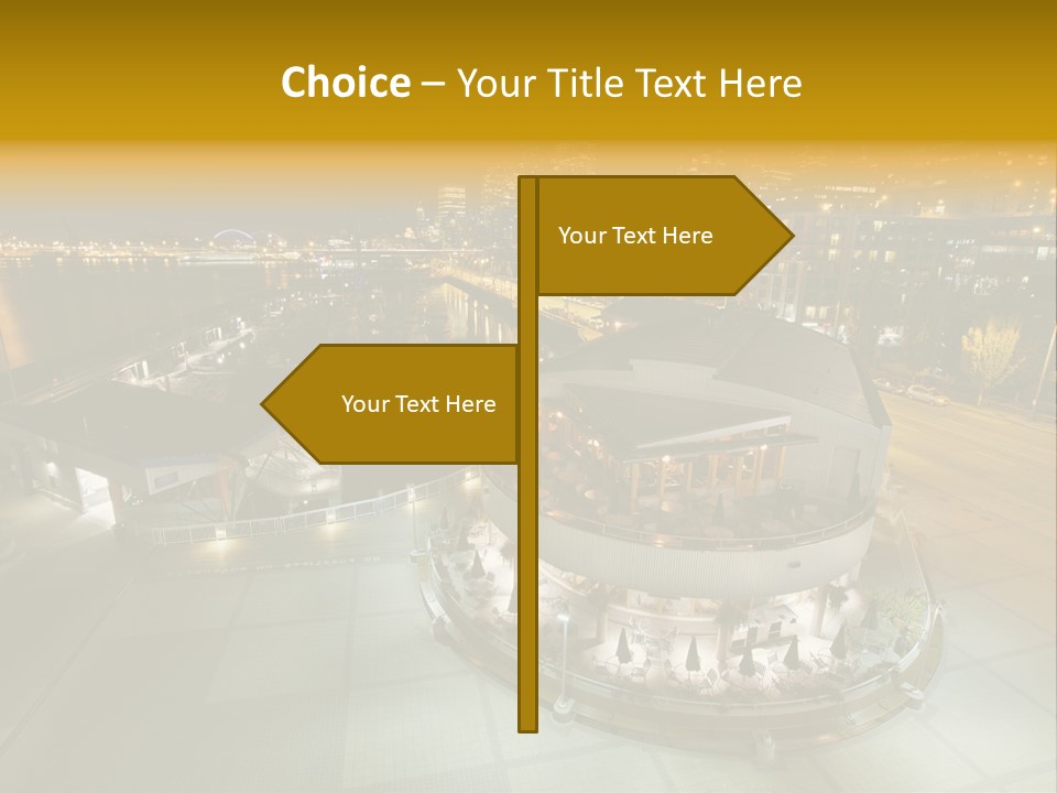 Cityscape Waterfront Yacht PowerPoint Template