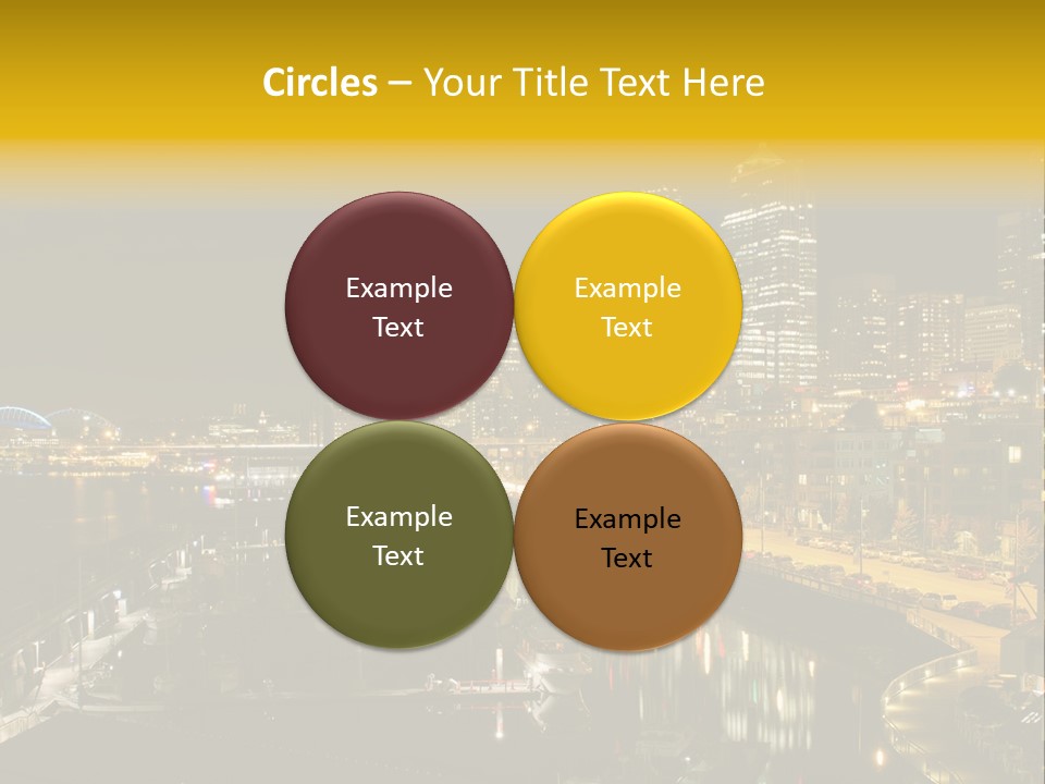 Buildings Waterfront Lights PowerPoint Template