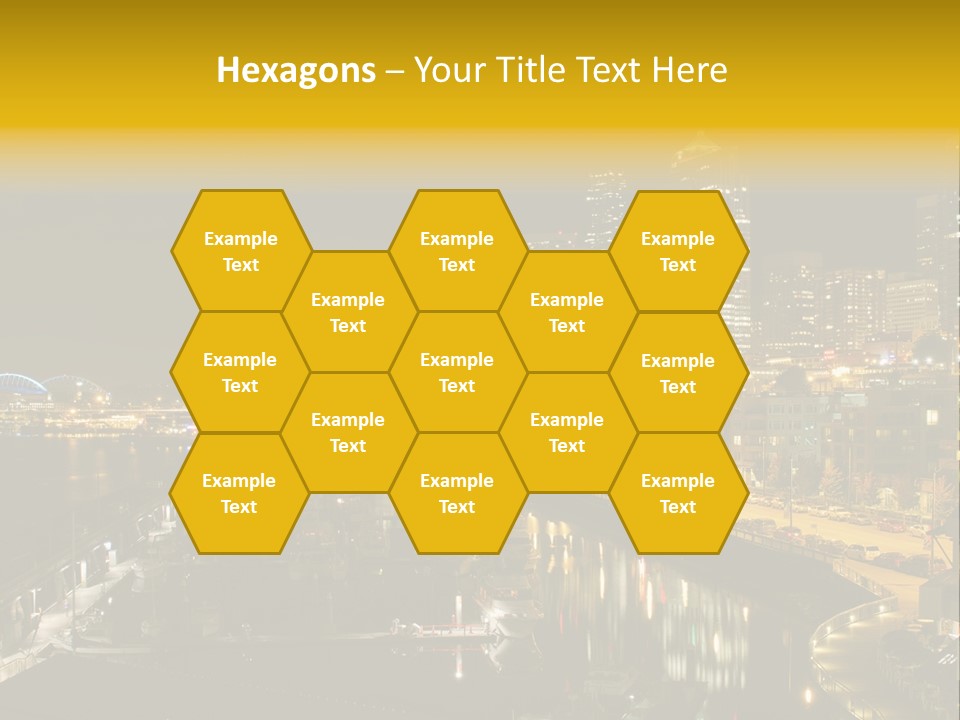 Buildings Waterfront Lights PowerPoint Template