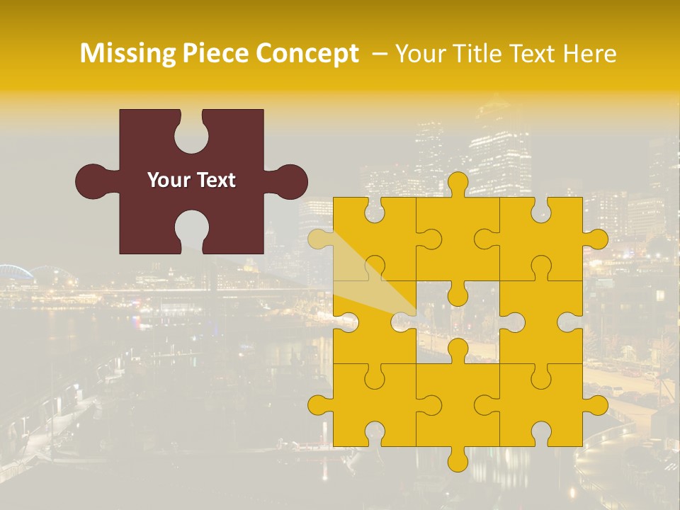 Buildings Waterfront Lights PowerPoint Template