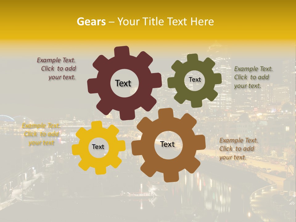 Buildings Waterfront Lights PowerPoint Template