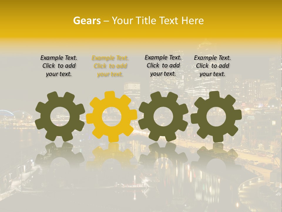 Buildings Waterfront Lights PowerPoint Template