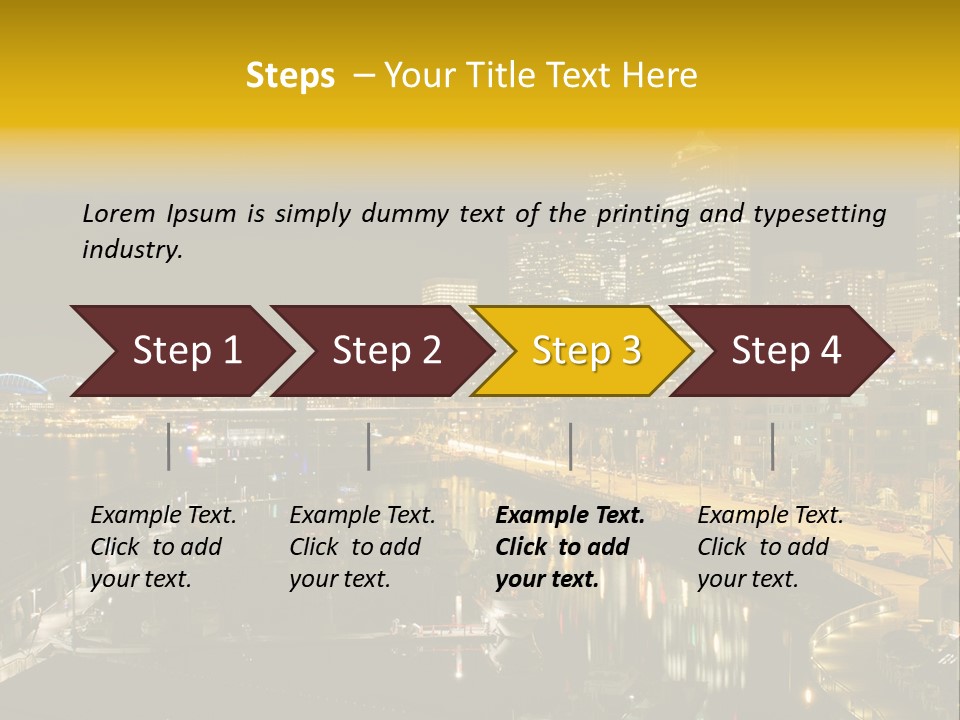 Buildings Waterfront Lights PowerPoint Template