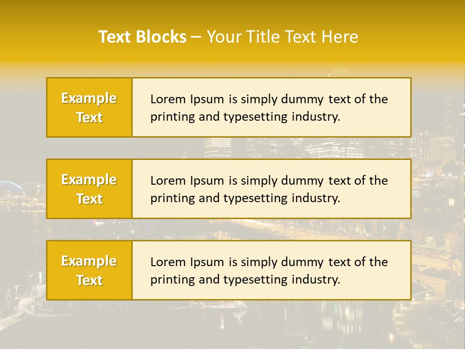 Buildings Waterfront Lights PowerPoint Template