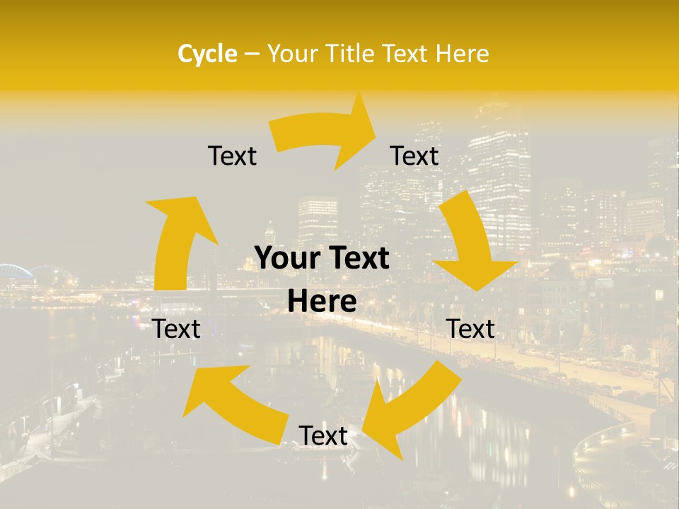 Buildings Waterfront Lights PowerPoint Template