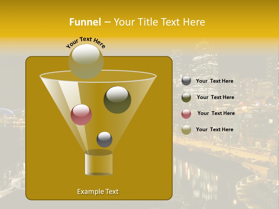 Buildings Waterfront Lights PowerPoint Template