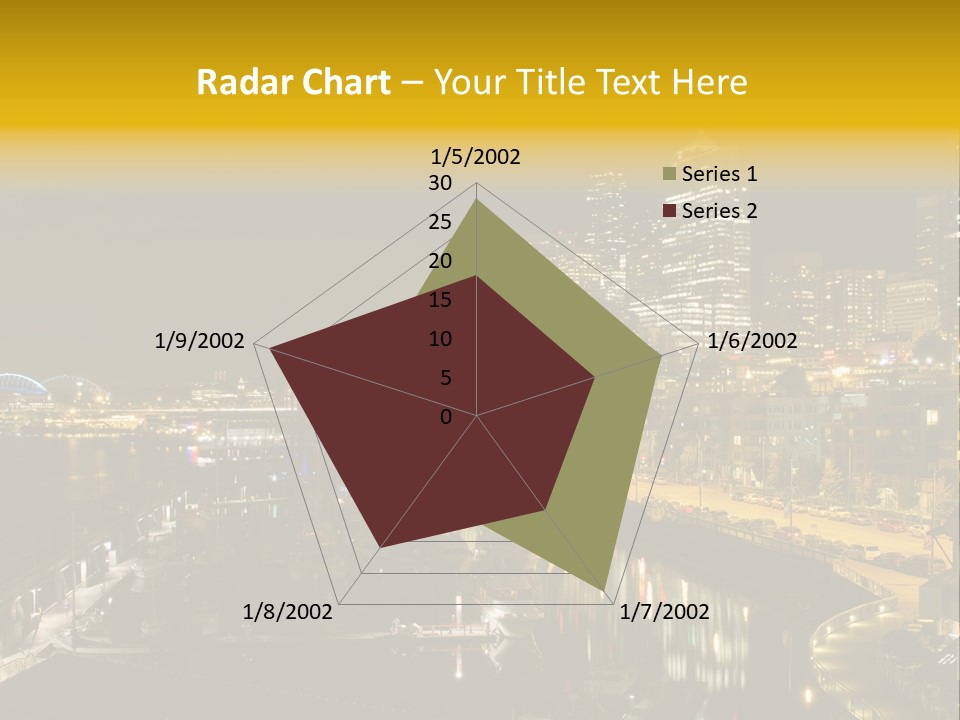 Buildings Waterfront Lights PowerPoint Template