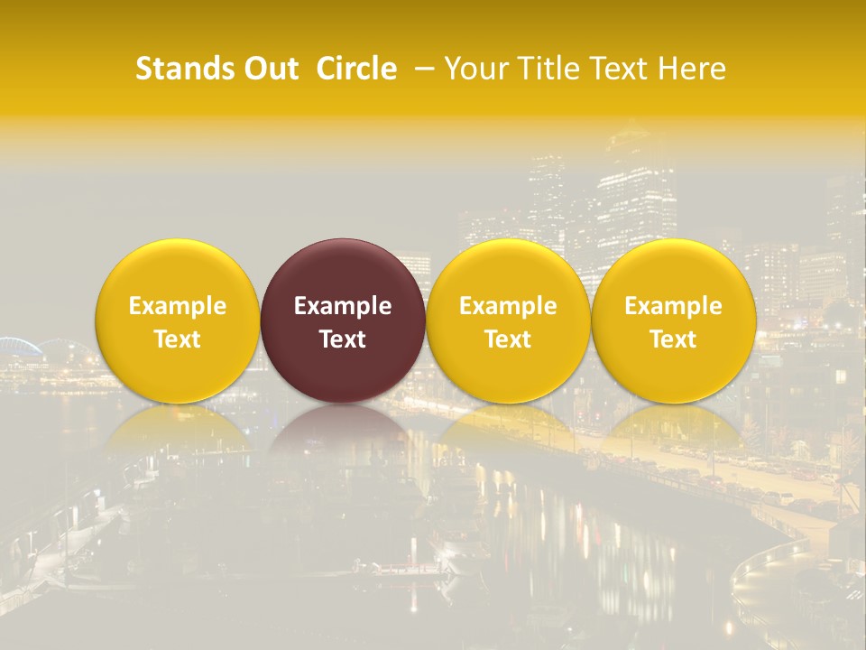 Buildings Waterfront Lights PowerPoint Template