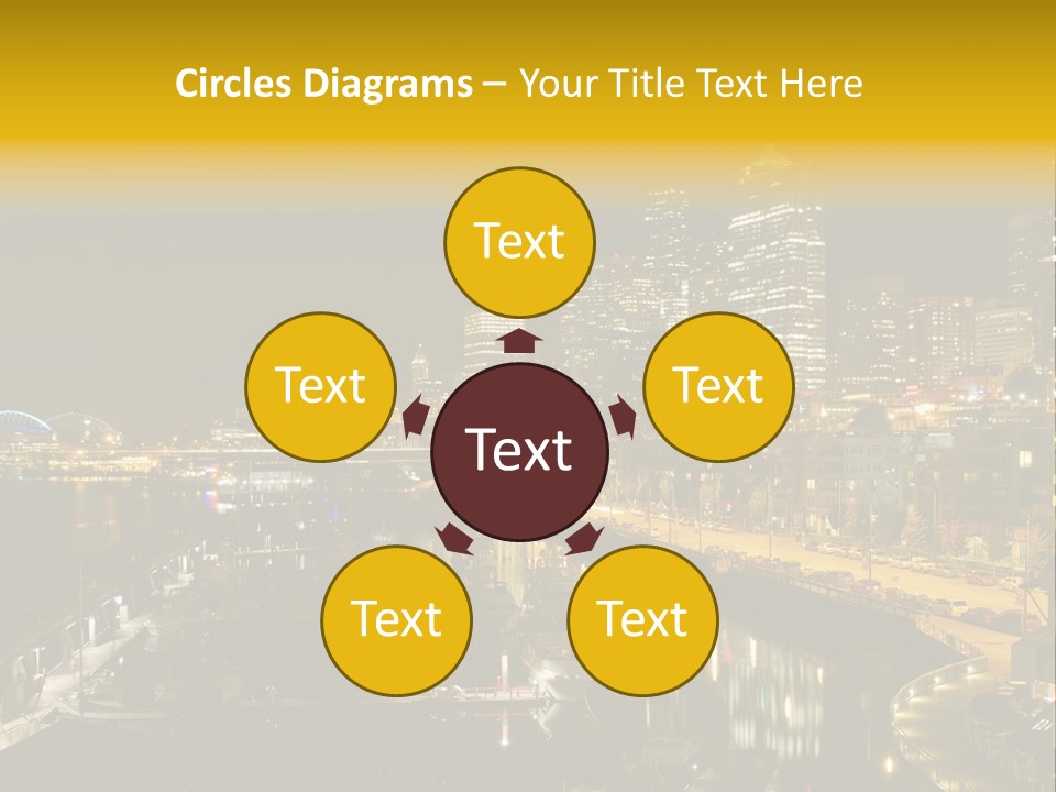 Buildings Waterfront Lights PowerPoint Template