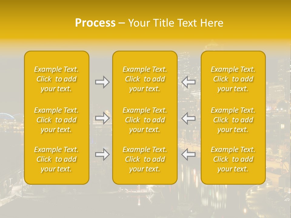 Buildings Waterfront Lights PowerPoint Template
