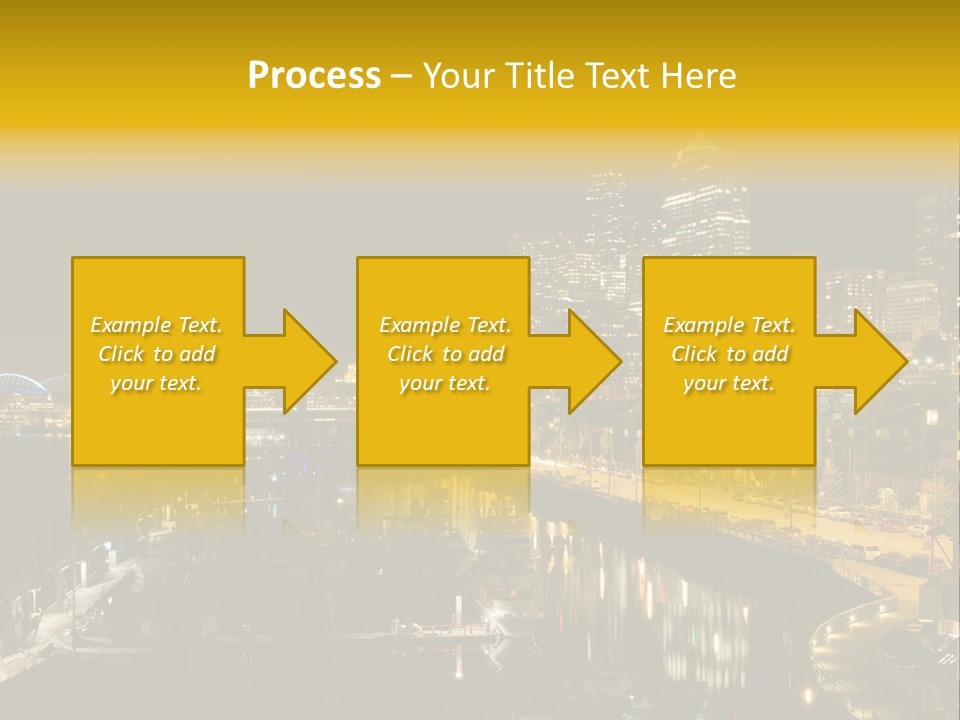 Buildings Waterfront Lights PowerPoint Template
