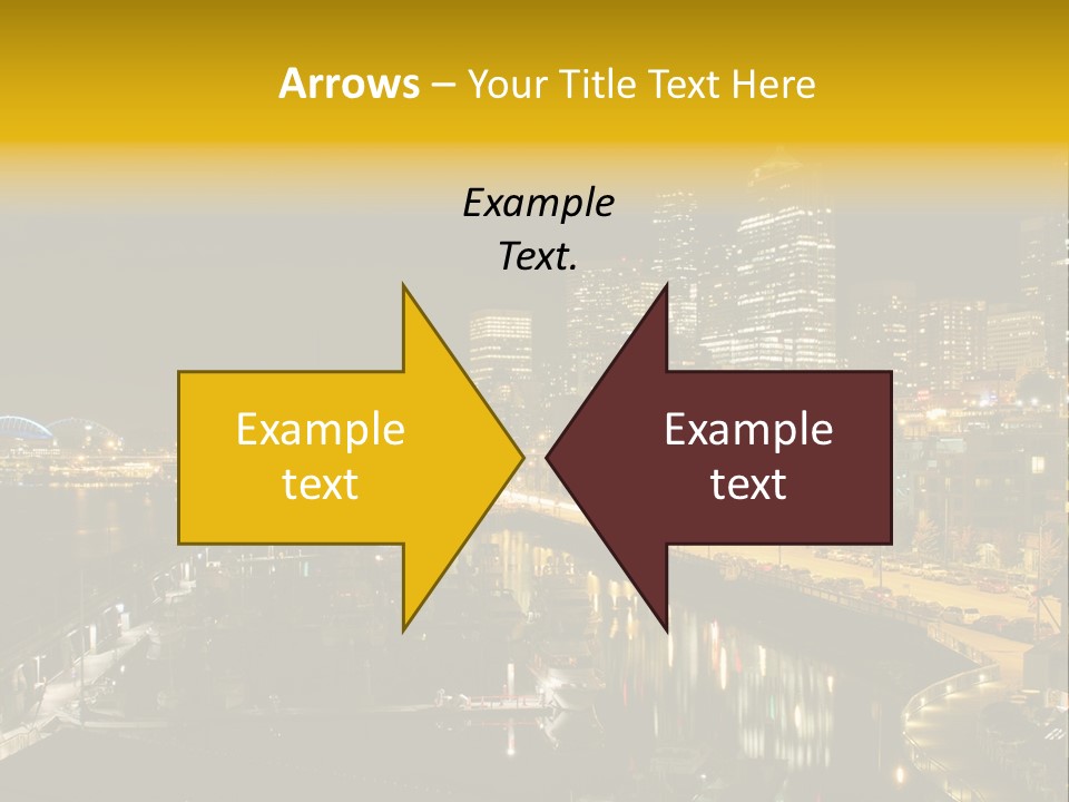 Buildings Waterfront Lights PowerPoint Template