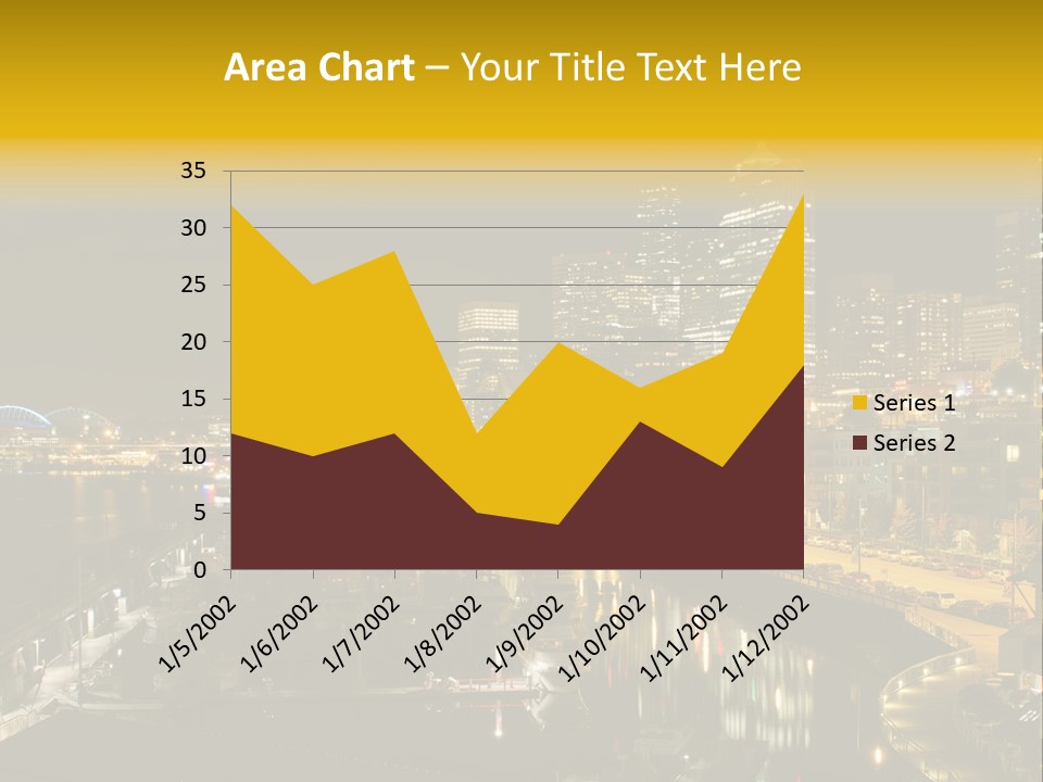 Buildings Waterfront Lights PowerPoint Template