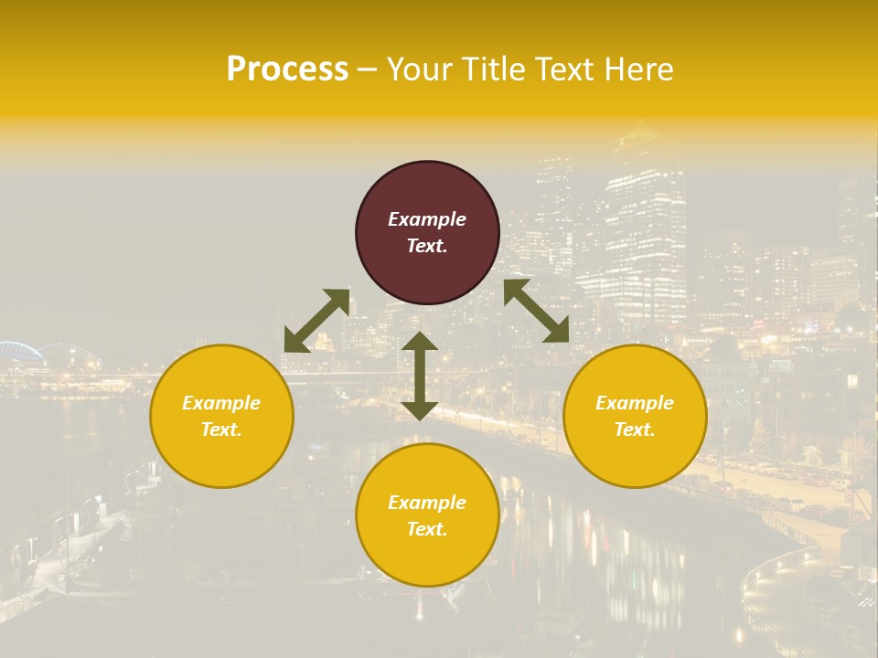 Buildings Waterfront Lights PowerPoint Template