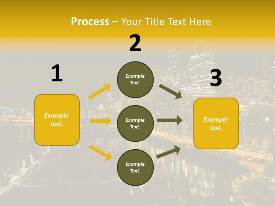 Buildings Waterfront Lights PowerPoint Template
