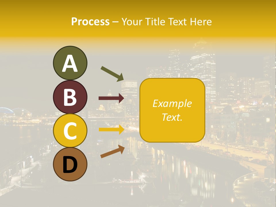 Buildings Waterfront Lights PowerPoint Template