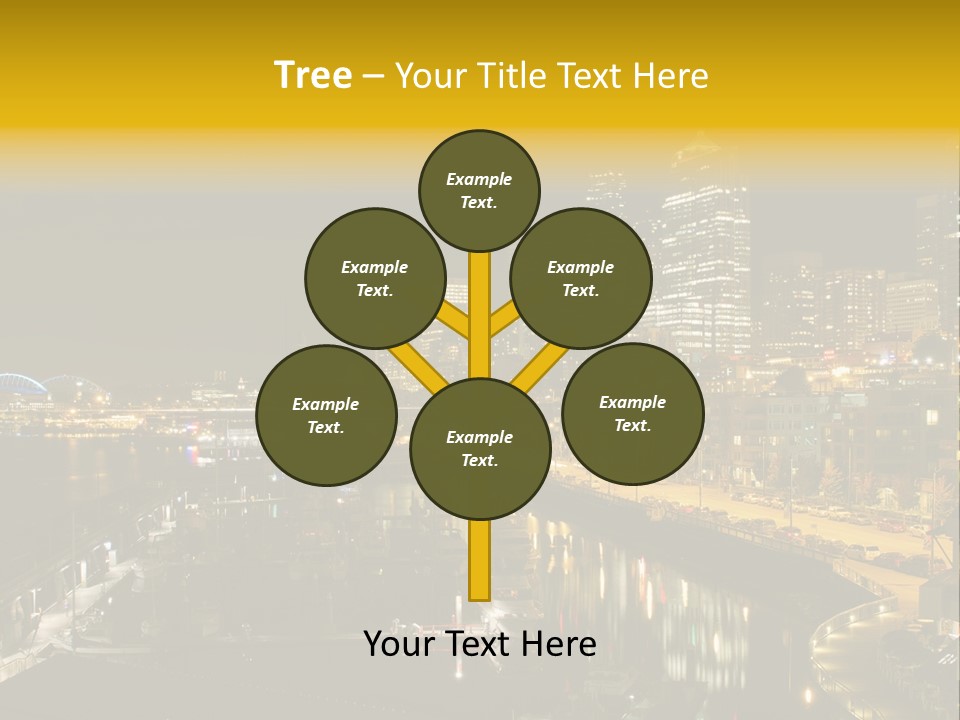 Buildings Waterfront Lights PowerPoint Template