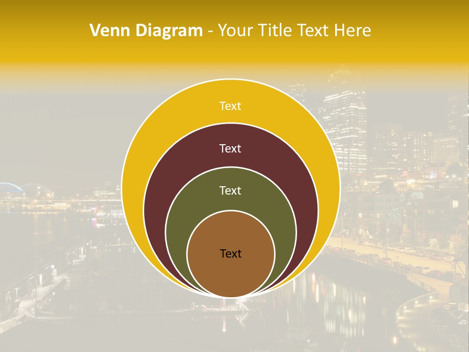 Buildings Waterfront Lights PowerPoint Template