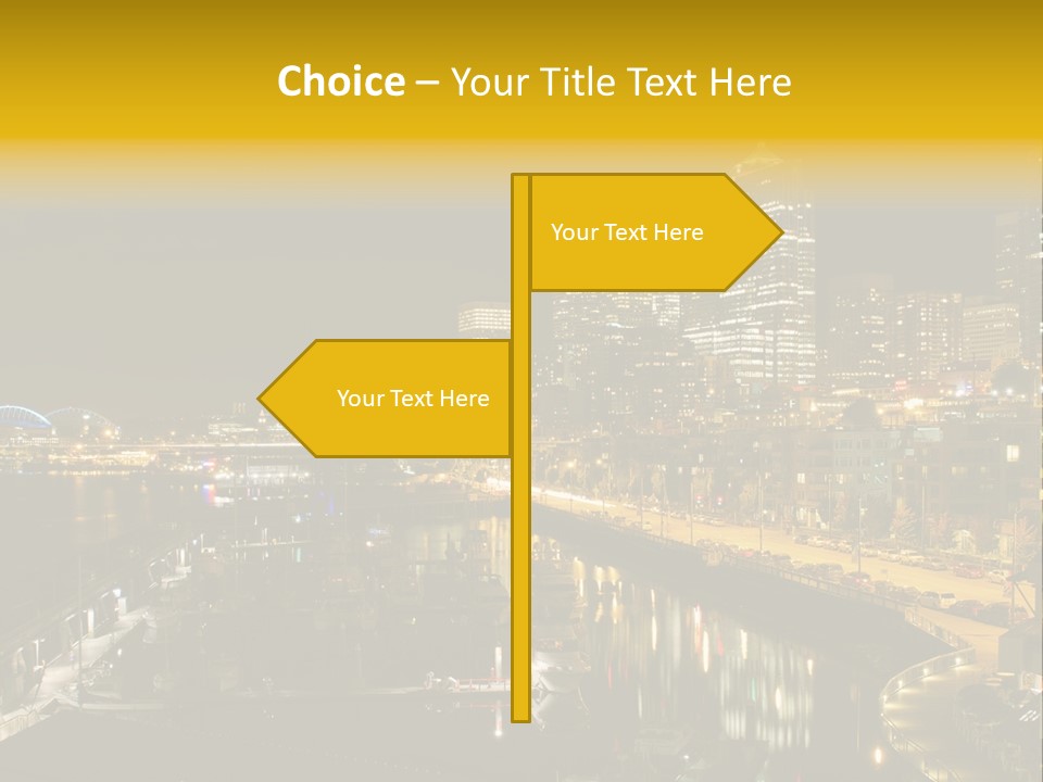 Buildings Waterfront Lights PowerPoint Template