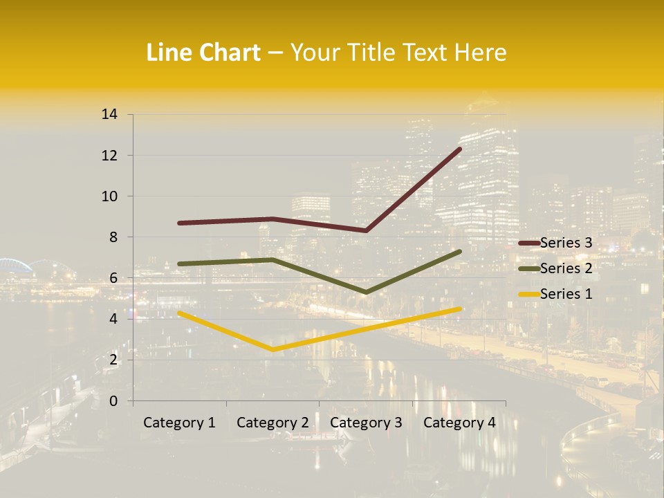 Buildings Waterfront Lights PowerPoint Template