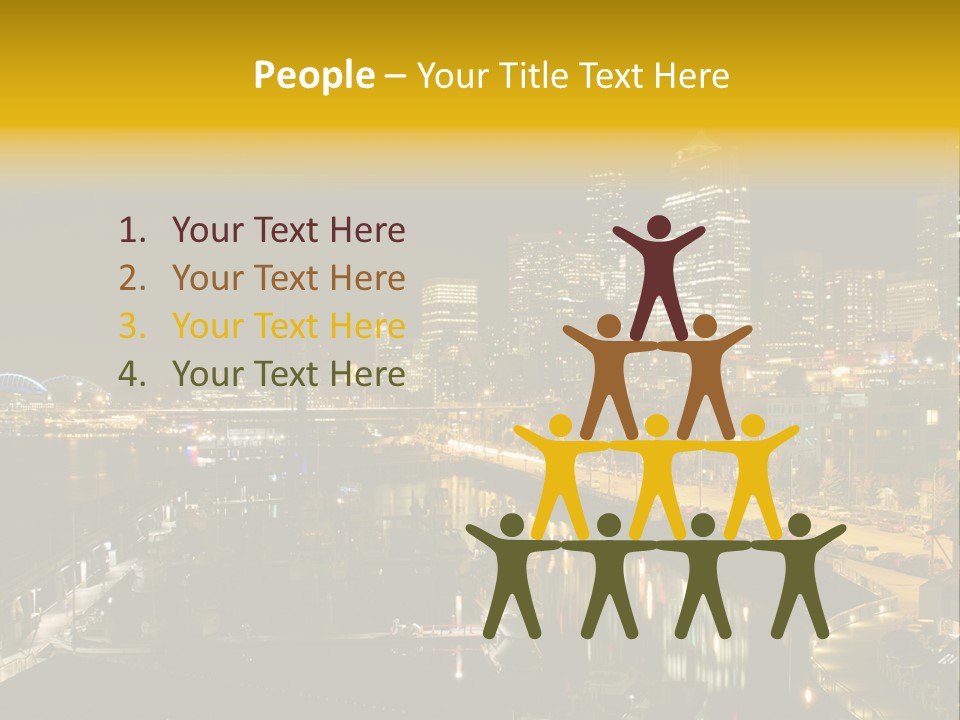 Buildings Waterfront Lights PowerPoint Template