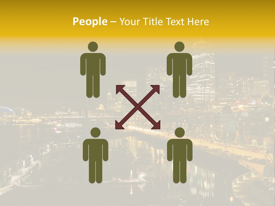 Buildings Waterfront Lights PowerPoint Template