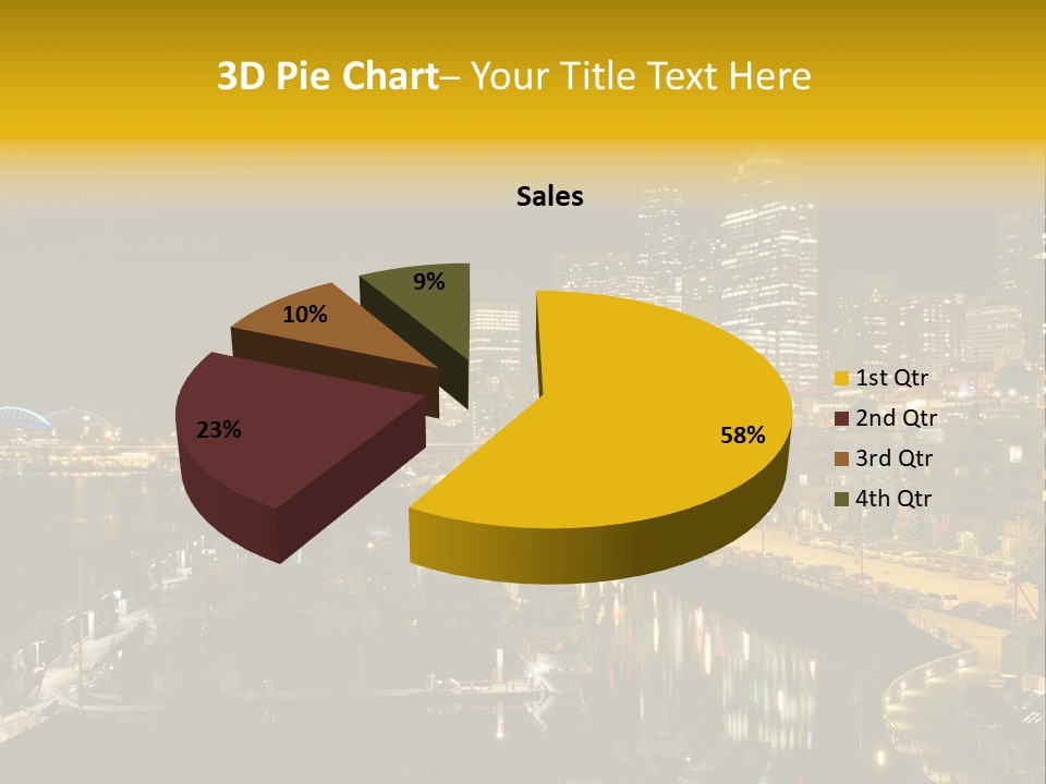 Buildings Waterfront Lights PowerPoint Template