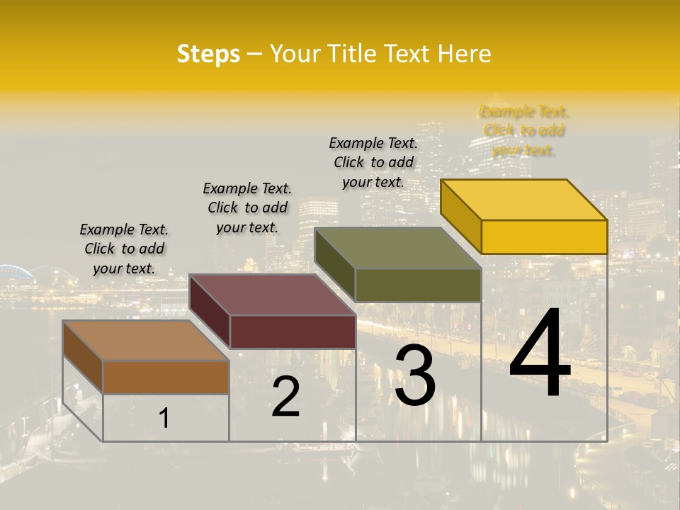 Buildings Waterfront Lights PowerPoint Template