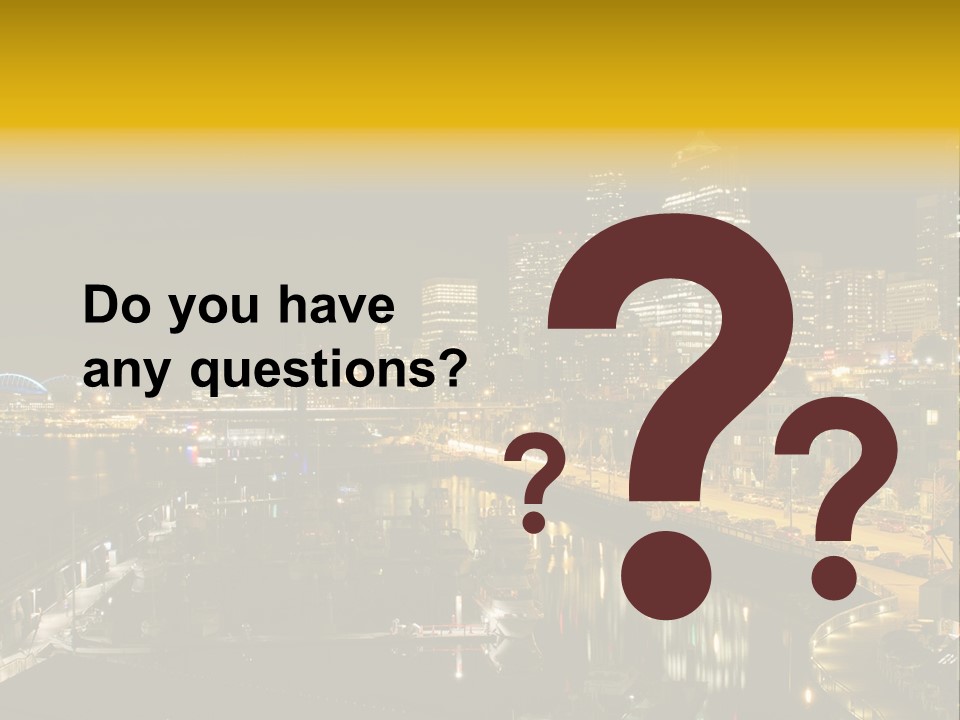 Buildings Waterfront Lights PowerPoint Template