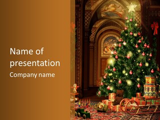 Advent Gifts Christmas Balls PowerPoint Template