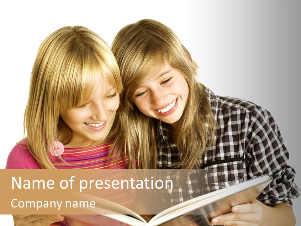 Girl Female Copyspace PowerPoint Template