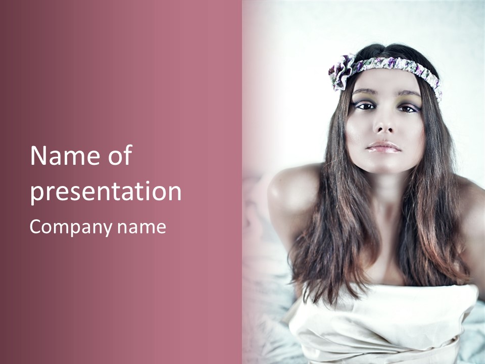 White Nymph Sensuality PowerPoint Template