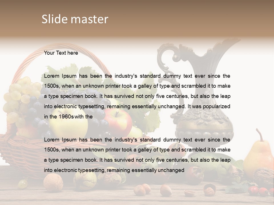 Basket Metal Jug Hazelnut PowerPoint Template