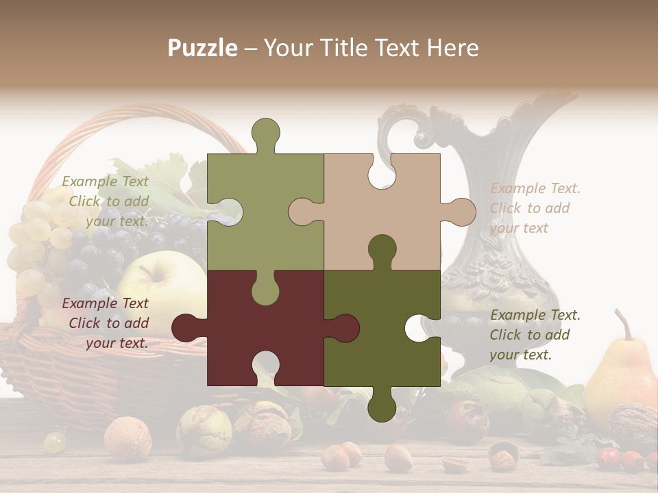 Basket Metal Jug Hazelnut PowerPoint Template