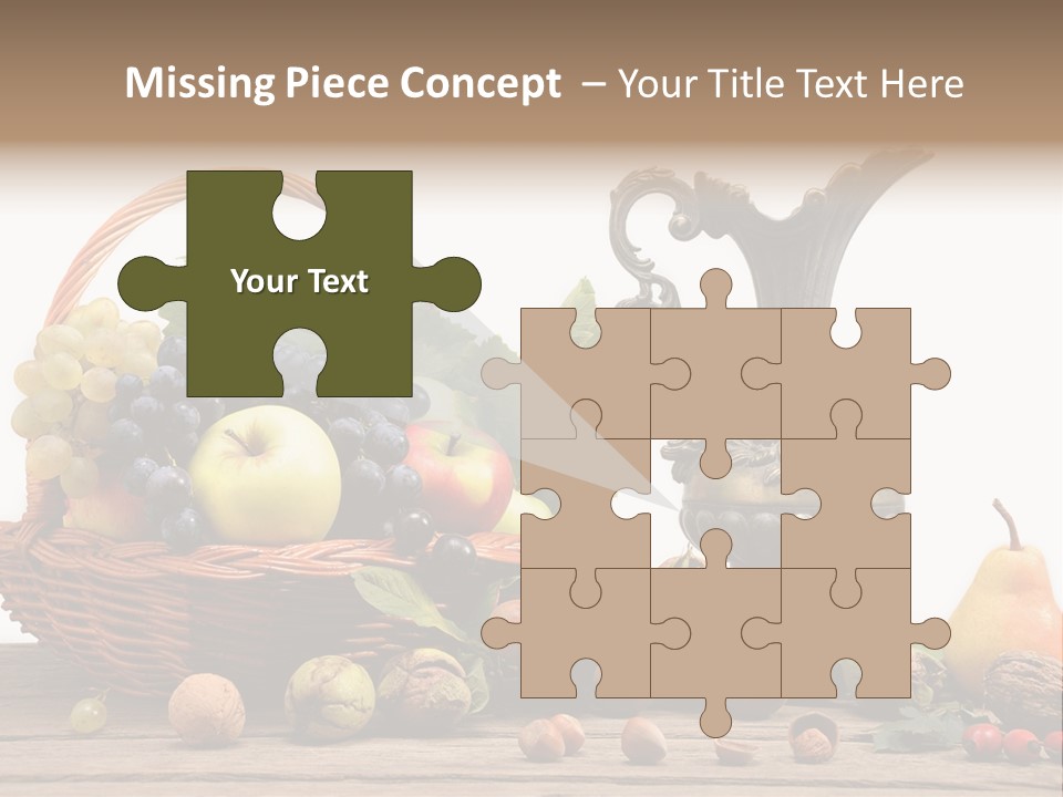 Basket Metal Jug Hazelnut PowerPoint Template