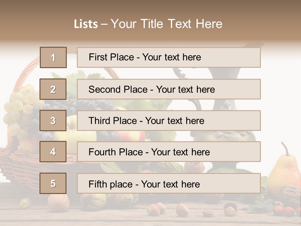 Basket Metal Jug Hazelnut PowerPoint Template