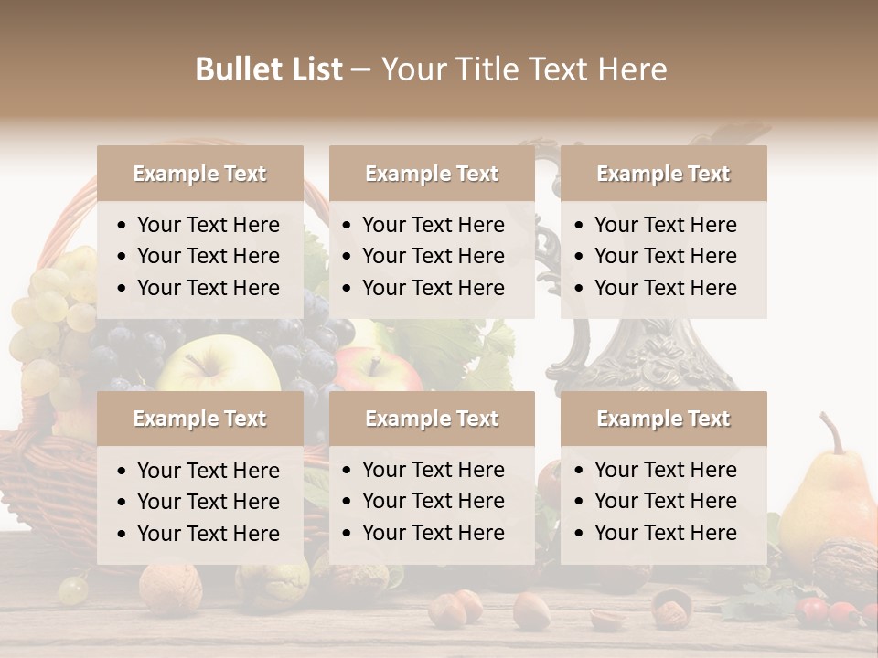 Basket Metal Jug Hazelnut PowerPoint Template