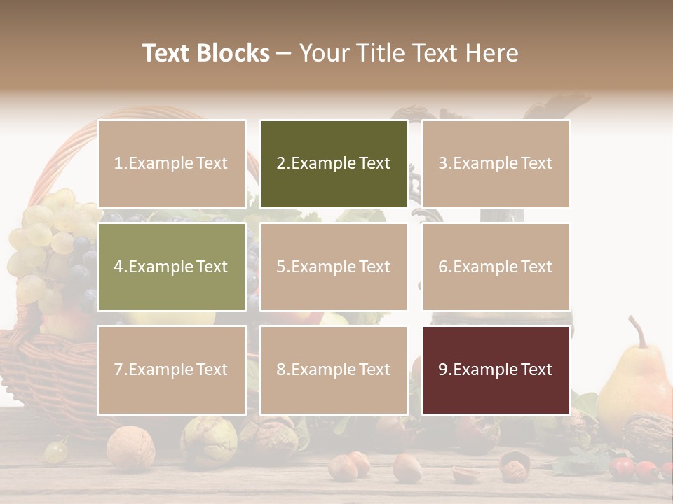 Basket Metal Jug Hazelnut PowerPoint Template