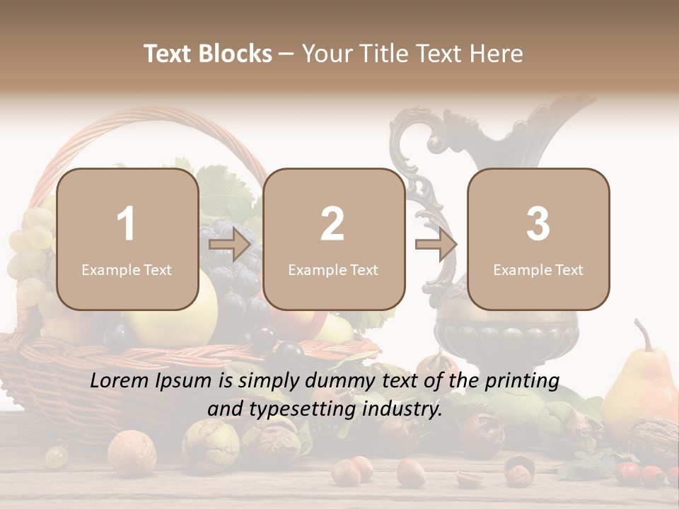 Basket Metal Jug Hazelnut PowerPoint Template