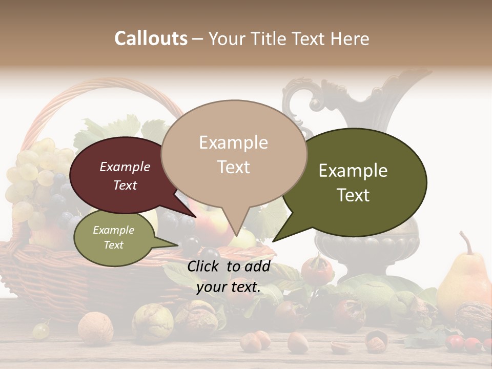 Basket Metal Jug Hazelnut PowerPoint Template