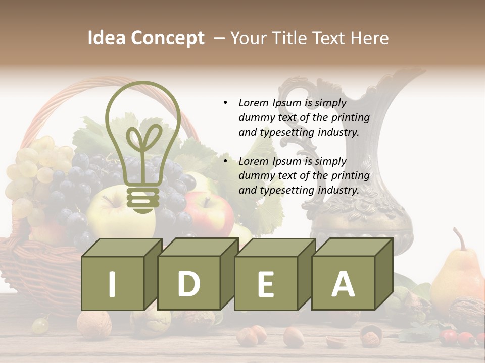 Basket Metal Jug Hazelnut PowerPoint Template